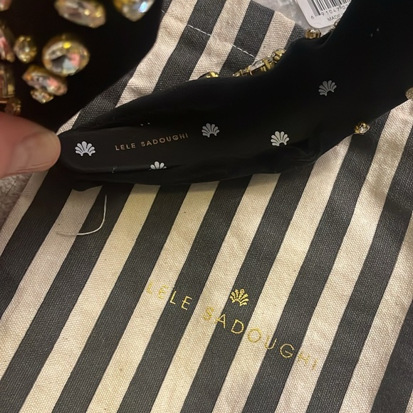 New Lele Sadoughi Crystal Headband in Black - Picture 4 of 4